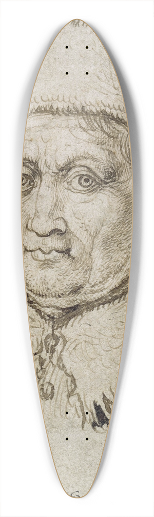 Martin Schongauer - Bust-length image of an old man with fur collar and hat 39.3 inch art pintail longboard deck Martin Schongauer - Bust-length image of an old man with fur collar and hat 39.3 inch art pintail longboard deck