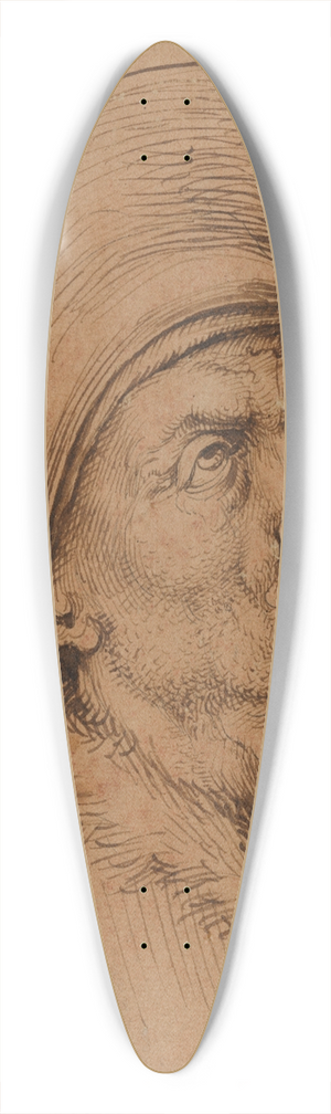 Martin Schongauer - Bust of a Man in a Hat Gazing Upward 39.3 inch art pintail longboard deck Martin Schongauer - Bust of a Man in a Hat Gazing Upward 39.3 inch art pintail longboard deck