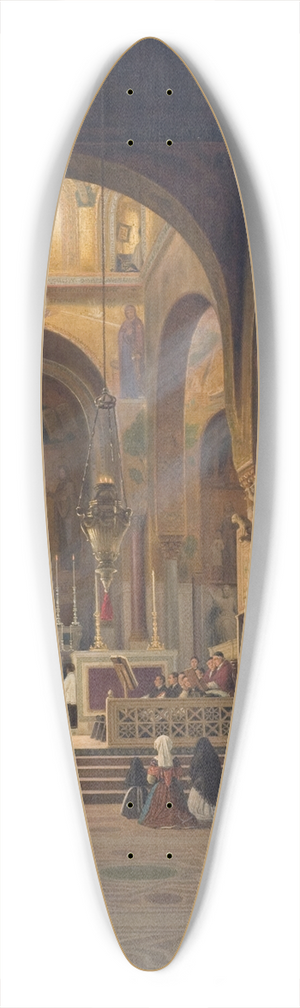Martinus Rrbye - Interior of the Capella Palatina in Palermo, Italy 39.3 inch art pintail longboard deck