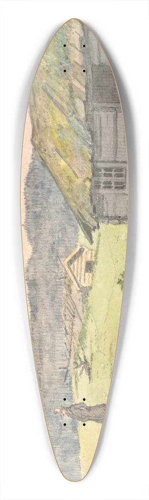 Martinus Rrbye - Landskab med bondegrde 39.3 inch art pintail longboard deck