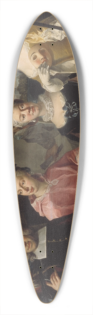 Martin van Meytens - Ulrika Lovisa Tessin, Carl Gustaf Tessin, Erik Sparre, Johan Gabriel Sack, Nils Bielke, Eva Bielke and Hedvig Elisabet Sack 39.3 inch art pintail longboard deck