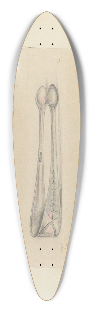 Mary Berner - Silver Sugar Tongs 39.3 inch art pintail longboard deck