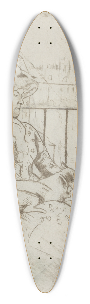 Mary Cassatt - Susan on a Balcony Holding a Dog (verso) 39.3 inch art pintail longboard deck