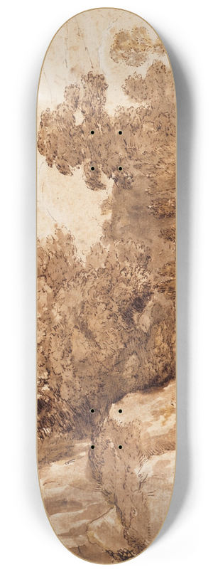 Claude Lorrain - A Rocky Hillside 8.25 inch art skate deck Claude Lorrain - A Rocky Hillside 8.25 inch art skate deck