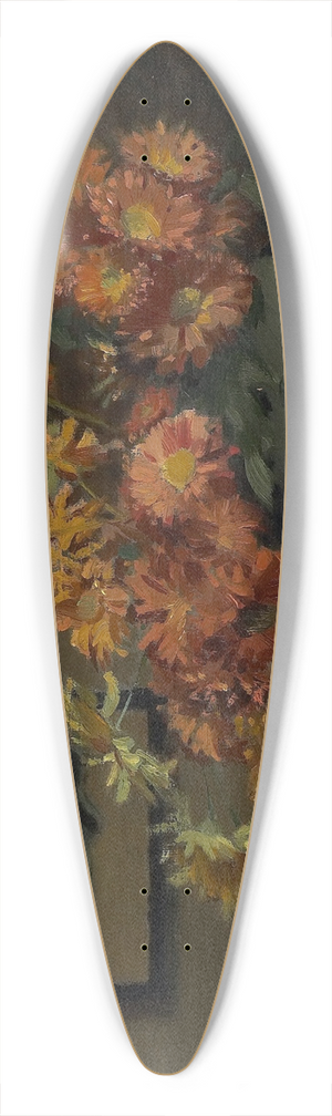Mary Hiester Reid - Chrysanthemums, A Japanese Arrangement 39.3 inch art pintail longboard deck