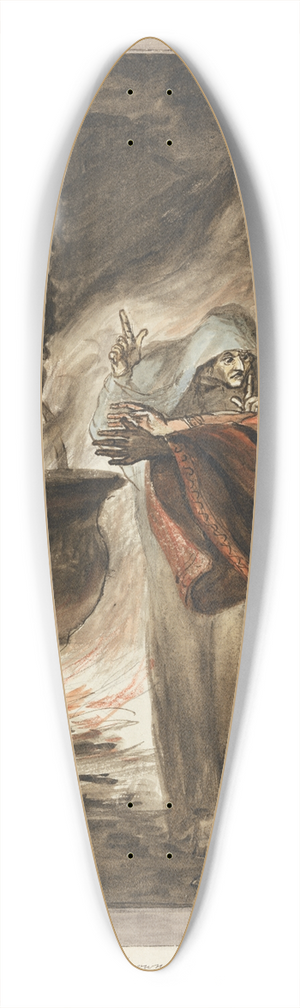 Mary Hoare - The Apparition of the Armed Head; Macbeth 39.3 inch art pintail longboard deck
