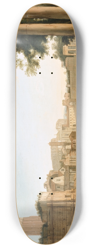 Claude Lorrain - The Campo Vaccino, Rome Claude 8.25 inch art skate deck