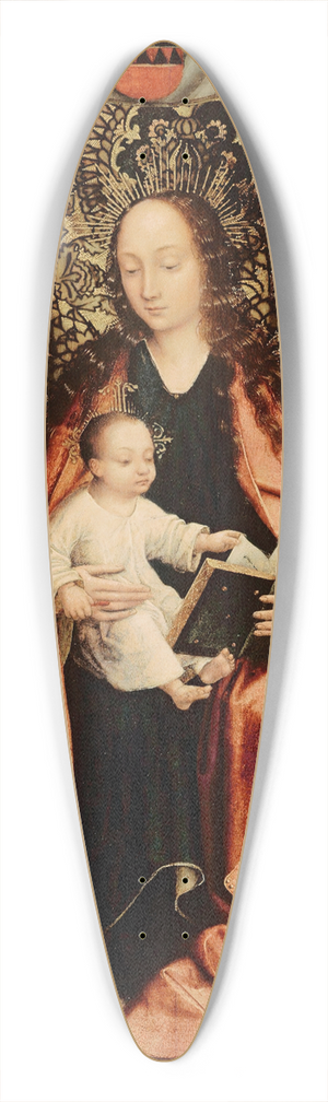 Master of Frankfurt - The Virgin Enthroned 39.3 inch art pintail longboard deck