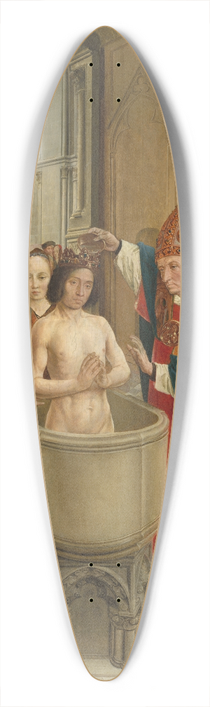 Master of Saint Giles - The Baptism of Clovis 39.3 inch art pintail longboard deck