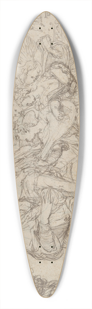 Master of the Egmont Albums - The Holy Family with Angels 39.3 inch art pintail longboard deck Master of the Egmont Albums - The Holy Family with Angels 39.3 inch art pintail longboard deck