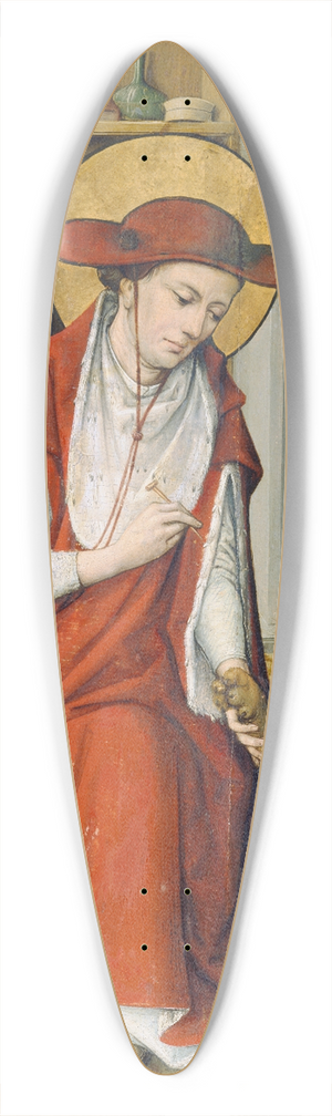 Master of the Housebook  - St Jerome in his Study with the Lion 39.3 inch art pintail longboard deck Master of the Housebook  - St Jerome in his Study with the Lion 39.3 inch art pintail longboard deck