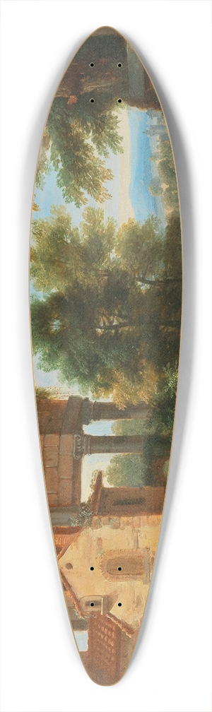 Mathys Schoevaerdts - Travellers outside the gate of a town, near a fountain 39.3 inch art pintail longboard deck