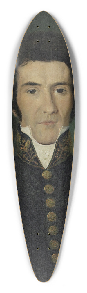 Matthias Stoltenberg - Portrait of Cabinet Minister Erik R. Minichen 39.3 inch art pintail longboard deck Matthias Stoltenberg - Portrait of Cabinet Minister Erik R. Minichen 39.3 inch art pintail longboard deck