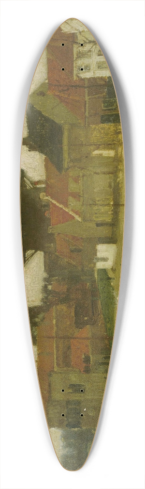 Matthijs Maris - A Corner of the Hague 39.3 inch art pintail longboard deck