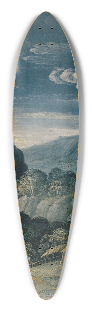 Matthus Merian the elder - Landscape at Sunrise 39.3 inch art pintail longboard deck