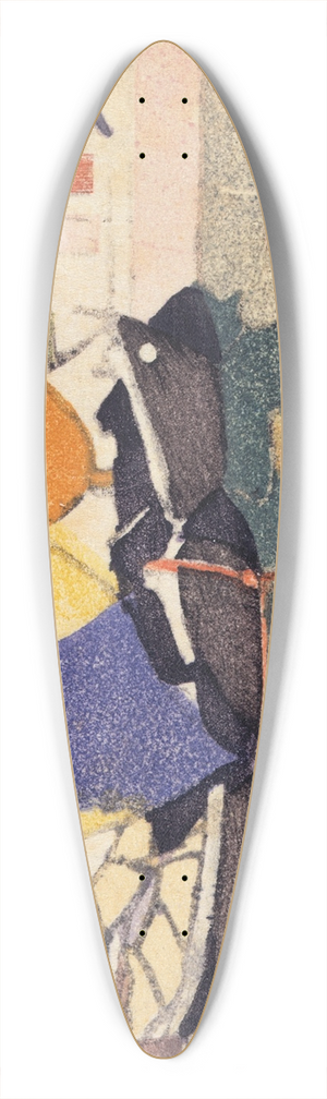 Maud Sherwood - Venetian fishing boats 39.3 inch art pintail longboard deck