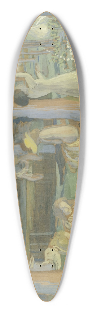 Maurice Denis - Esquisse pour le Jeu de volant ; Le bois sacr 39.3 inch art pintail longboard deck Maurice Denis - Esquisse pour le Jeu de volant ; Le bois sacr 39.3 inch art pintail longboard deck
