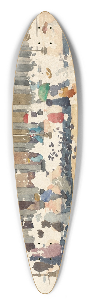 Maurice Prendergast - Caff Florian in Venice 39.3 inch art pintail longboard deck