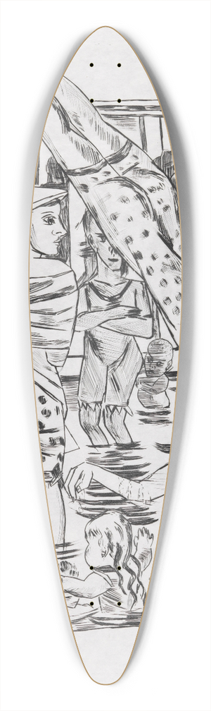 Max Beckmann - Frauenbad 39.3 inch art pintail longboard deck