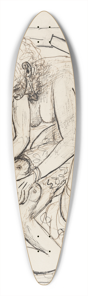 Max Beckmann - Frauenkampf 39.3 inch art pintail longboard deck