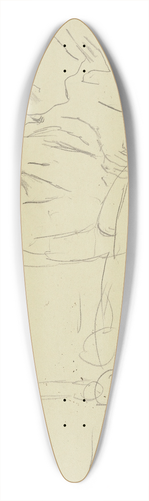 Max Beckmann - Frau und Mann an rundem Tisch sitzend 39.3 inch art pintail longboard deck Max Beckmann - Frau und Mann an rundem Tisch sitzend 39.3 inch art pintail longboard deck