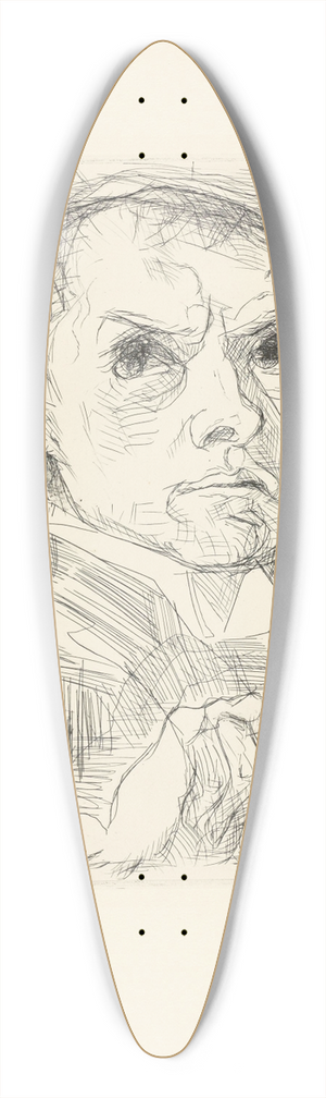 Max Beckmann - Gesichter 39.3 inch art pintail longboard deck Max Beckmann - Gesichter 39.3 inch art pintail longboard deck