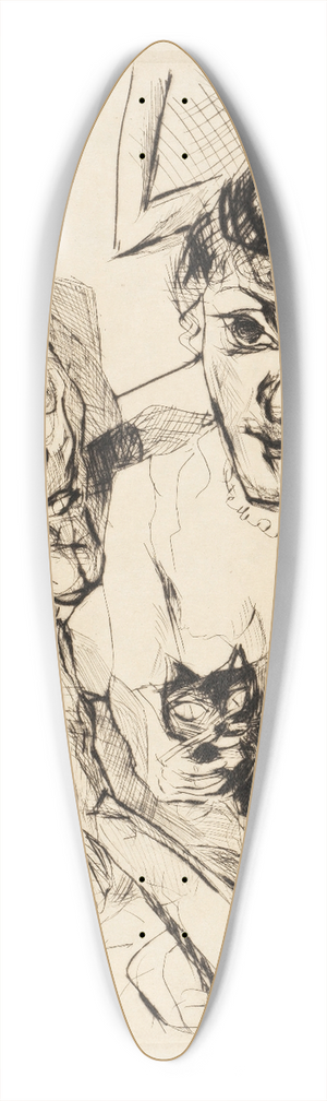 Max Beckmann - Gesichter Pl.12 39.3 inch art pintail longboard deck