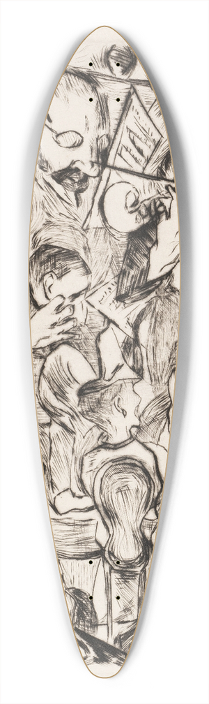 Max Beckmann - Gesichter Pl.13 39.3 inch art pintail longboard deck