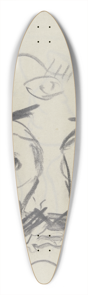 Max Beckmann - Kopf Ugi Battenbergs als Grimasse mit groen runden Augen 39.3 inch art pintail longboard deck