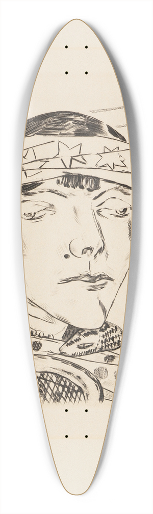 Max Beckmann - Schlangendame 39.3 inch art pintail longboard deck Max Beckmann - Schlangendame 39.3 inch art pintail longboard deck