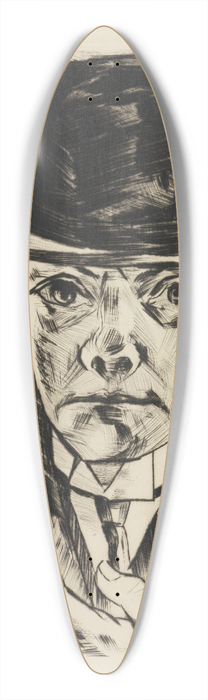 Max Beckmann - Selbstbildnis mit steifem Hut 39.3 inch art pintail longboard deck Max Beckmann - Selbstbildnis mit steifem Hut 39.3 inch art pintail longboard deck
