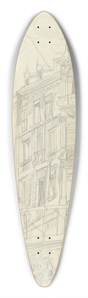 Max Beckmann - Study for the painting The Nice in Frankfurt am Main 39.3 inch art pintail longboard deck