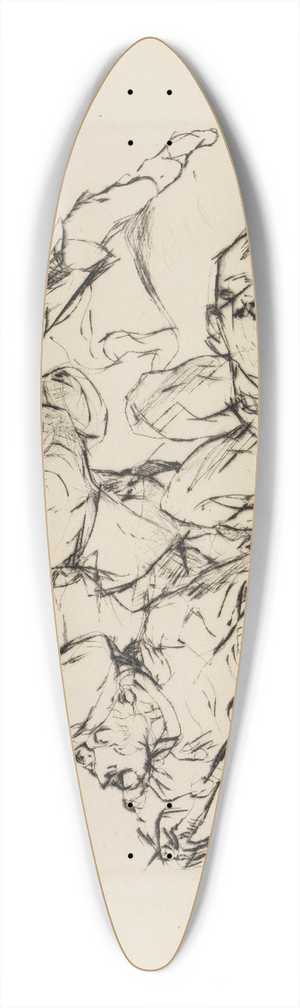 Max Beckmann - Sturmangriff 39.3 inch art pintail longboard deck