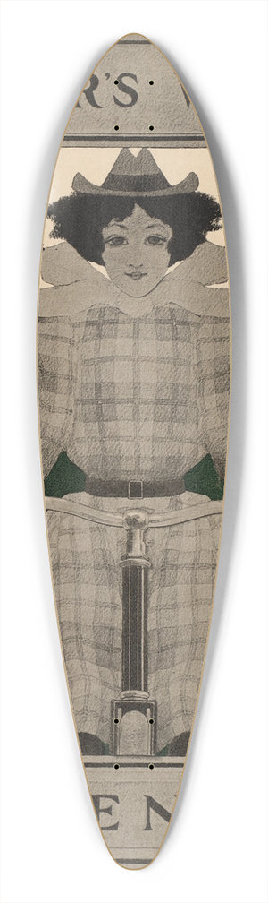 Maxfield Parrish - Harpers Weekly Bicycle Number 39.3 inch art pintail longboard deck