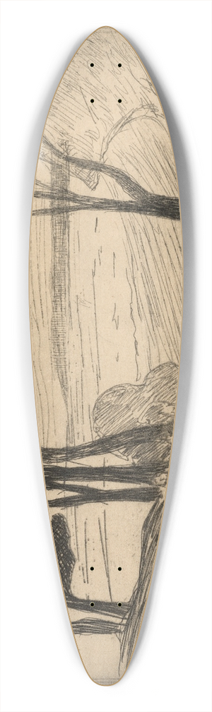 Maxime Maufra - La mer ou Coucher de Soleil 39.3 inch art pintail longboard deck