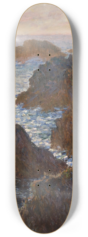 Claude Monet - Rocks at Belle-Isle, Port-Domois 8.25 inch art skate deck