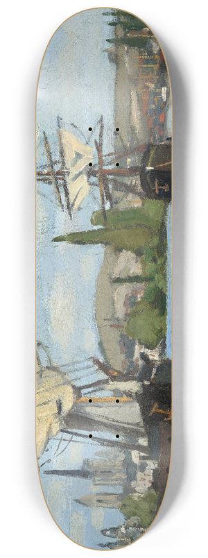 Claude Monet - Ships Riding on the Seine at Rouen 8.25 inch art skate deck