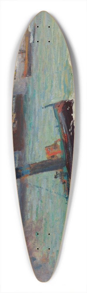 Maximilien Luce - Le port de Rouen 39.3 inch art pintail longboard deck