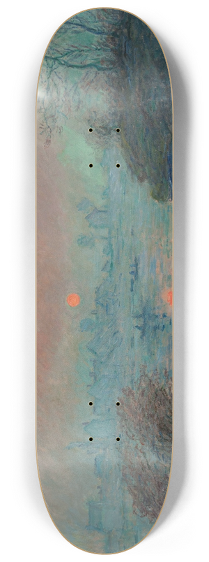 Claude Monet - Soleil couchant sur la Seine  Lavacourt, effet dhiver 8.25 inch art skate deck