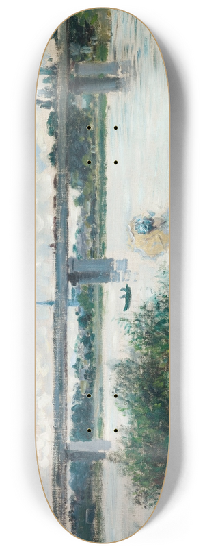 Claude Monet - The Promenade with the Railroad Bridge, Argenteuil 8.25 inch art skate deck