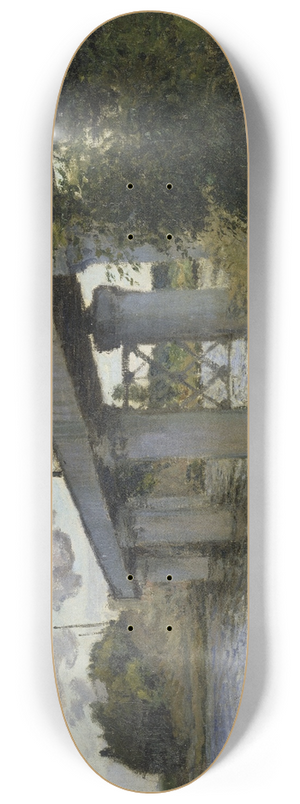 Claude Monet - The Railroad bridge in Argenteuil 8.25 inch art skate deck