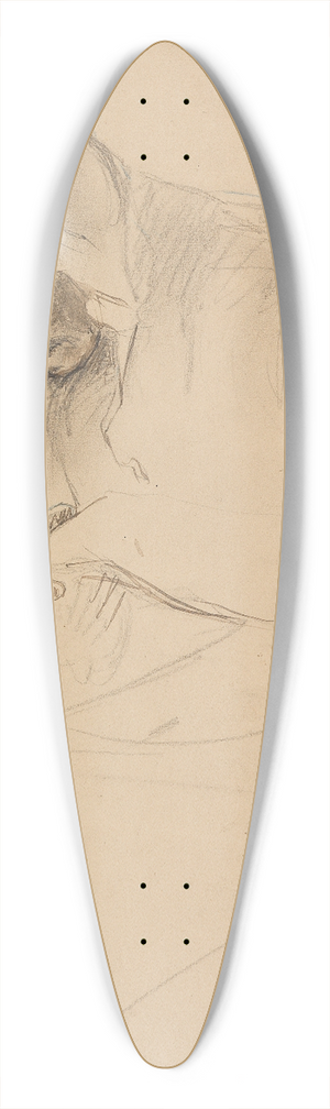 Max Liebermann - Study for the painting Stopfende Alte am Fenster 39.3 inch art pintail longboard deck