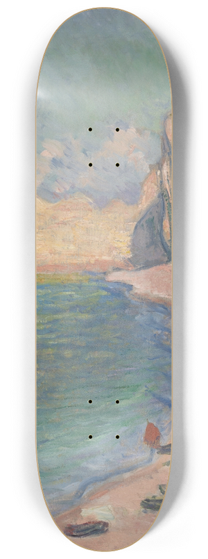 Claude Monet - tretat, The Beach and the Falaise dAmont 8.25 inch art skate deck