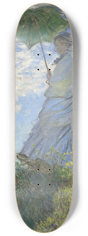 Claude Monet - Woman with a Parasol  Madame Monet and Her Son 8.25 inch art skate deck