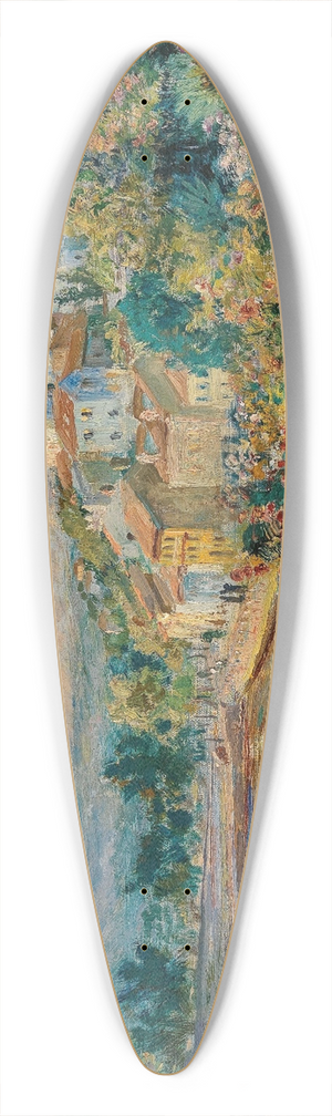 Menci Clement Crni - A View of Novi Vinodolski 39.3 inch art pintail longboard deck