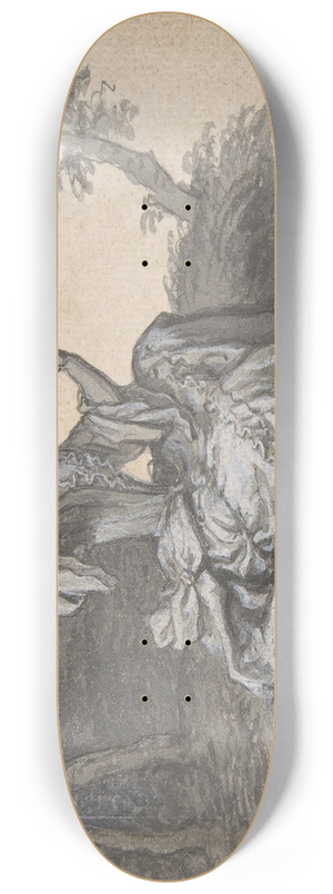 Claude Simpol - Lady with a Mirror 8.25 inch art skate deck Claude Simpol - Lady with a Mirror 8.25 inch art skate deck