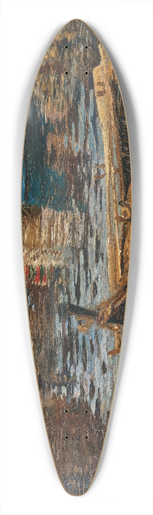 Menci Clement Crni - The Harbour of Kraljevica 39.3 inch art pintail longboard deck