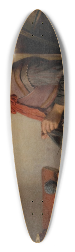 Michael Ancher - Skagen girl, Maren Sofie, knitting. 39.3 inch art pintail longboard deck Michael Ancher - Skagen girl, Maren Sofie, knitting. 39.3 inch art pintail longboard deck