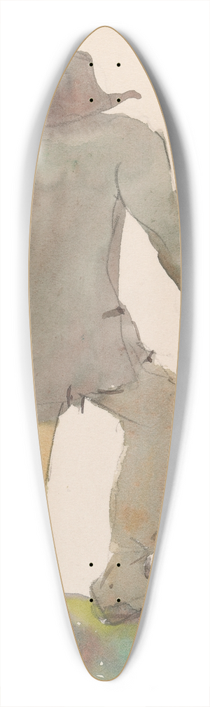 Michael Healy - A Man with a Walking Stick 39.3 inch art pintail longboard deck