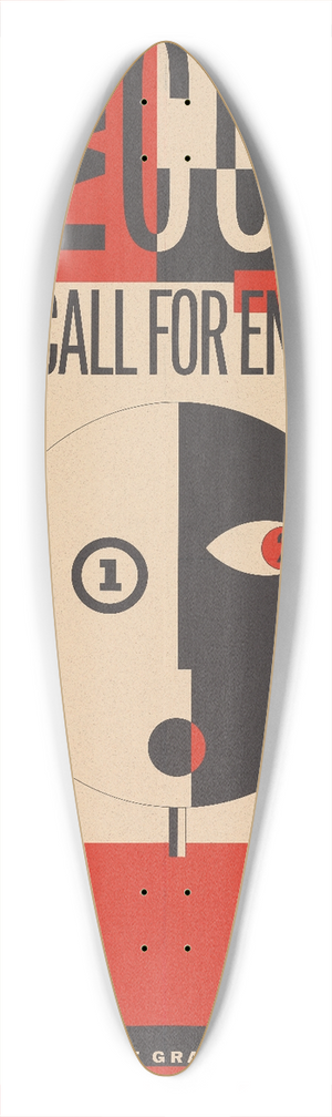 Michael Mabry - One color  two color  call for entry  AIGA 39.3 inch art pintail longboard deck Michael Mabry - One color  two color  call for entry  AIGA 39.3 inch art pintail longboard deck